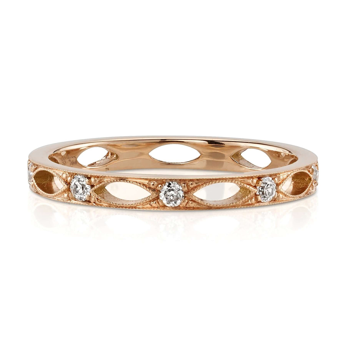SINGLE STONE ALEXANDER BAND | Approximately 0.20ctw G-H/VS old European cut diamonds set in a handcrafted eternity band. Approximate band width 2.3mm. Please inquire for additional customization.