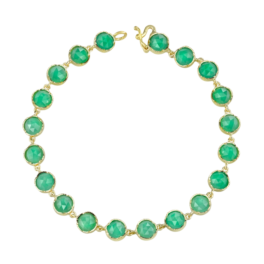 CHRYSOPRASE BRACELETS, 18k yellow gold
5mm chrysoprase
Made in Los Angeles
, BRACELETS, Irene Neuwirth