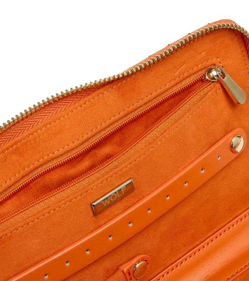 MARIA JEWELRY PORTFOLIO, Material: Leather
Storage: 1 earring tab, 1 ring tab, 2 zip compartments, 4 snap-on necklace hooks with pocket
LusterLoc™: Allows the fabric lining the inside of your jewellery cases to absorb the hostile gases known to cause tarnishing. Under typical storage conditions, it can prevent tarnishing for up to 35 years
8.75" L X 5.25" W X 1.25" H
, Gifts, WOLF DESIGNS, INC