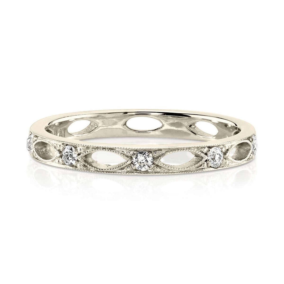 SINGLE STONE ALEXANDER BAND | Approximately 0.20ctw G-H/VS old European cut diamonds set in a handcrafted eternity band. Approximate band width 2.3mm. Please inquire for additional customization.