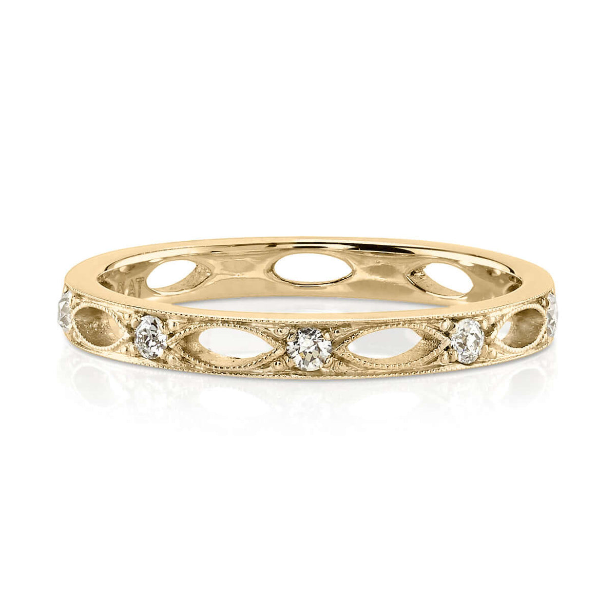 SINGLE STONE ALEXANDER BAND | Approximately 0.20ctw G-H/VS old European cut diamonds set in a handcrafted eternity band. Approximate band width 2.3mm. Please inquire for additional customization.