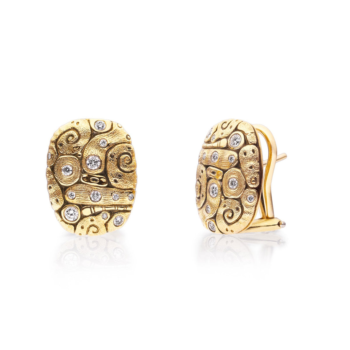 DIAMOND FLORA EARRINGS, 18k yellow gold
0.34ctw Brilliant cut diamonds
Made in New York
, Earrings, Alex Sepkus