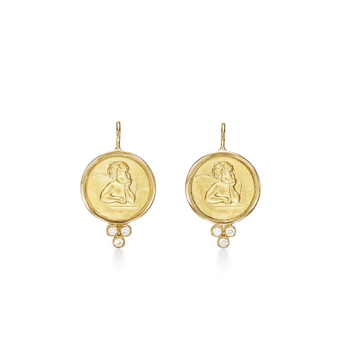 ANGEL EARRINGS, 18k yellow gold
0.09tw diamonds
, Earrings, Temple St. Clair
