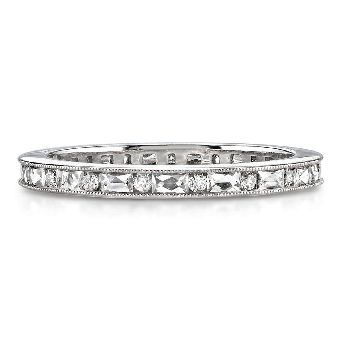 SINGLE STONE MICHELLE BAND | Approximately 0.65ctw French cut and old European cut diamonds set in a handcrafted channel set eternity band. Approximate band width 2.1mm. All of our jewelry is individually made to order in Los Angeles, please allow 6-8 we