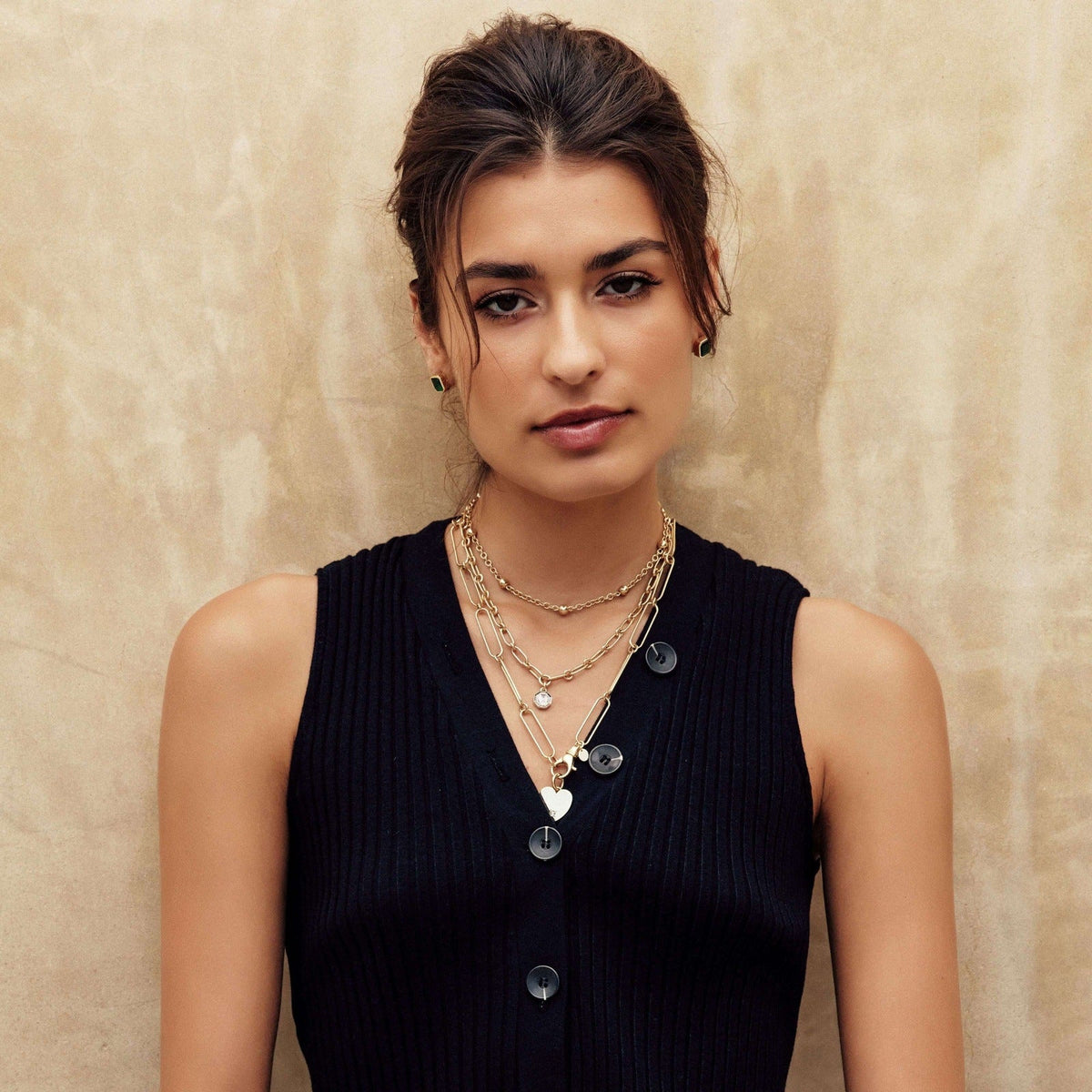 SINGLE STONE HUNTLEY featuring Handcrafted 18K yellow gold large paperclip and round link necklace. Charms sold separately. Necklace measures 20.5" Price does not include charms.