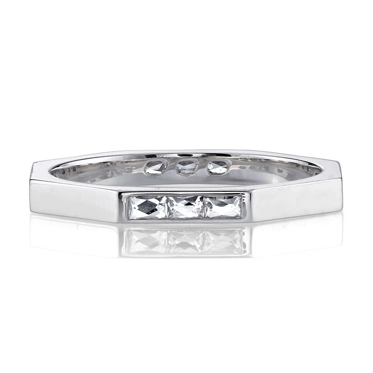 SINGLE STONE JACQUELINE BAND | Approximately 0.40ctw G-H/VS French cut diamonds set in a handcrafted sectional band. Approximate band width 2mm. Please inquire for additional customization.