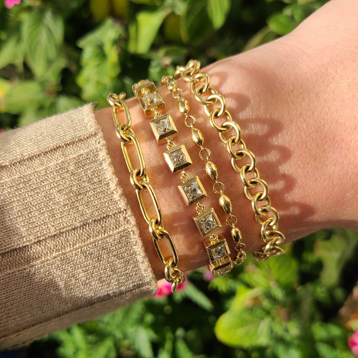 SINGLE STONE MINI CLUB BRACELET featuring Handcrafted 18K yellow gold small link bracelet. Charms sold separately. Bracelet measures 7.5". Please inquire for additional customization.