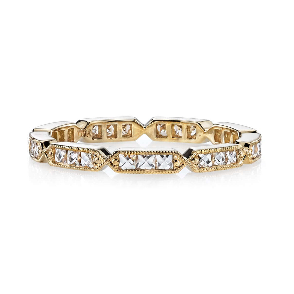 SINGLE STONE OLIVIA BAND | Approximately 0.50ctw G-H/VS French cut diamonds set in a handcrafted sectional eternity band. Approximate band with 2.1mm. Please inquire for additional customization.