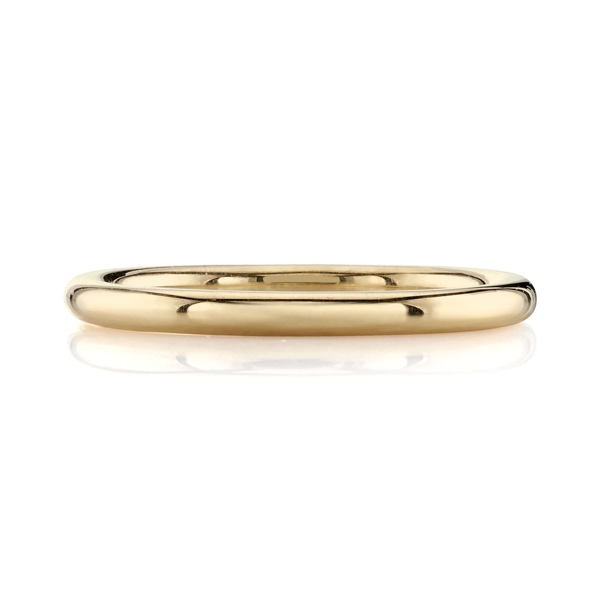 SINGLE STONE SMALL LEDA BAND | 2mm high polish handcrafted band. Please inquire for additional customization.