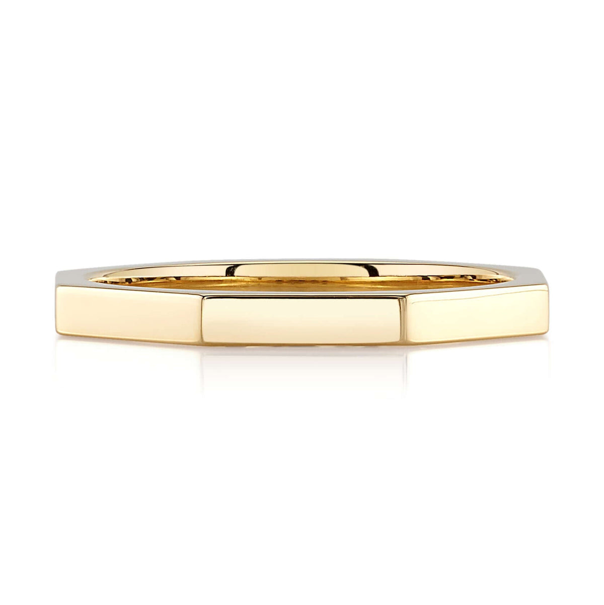 SINGLE STONE WINDSOR BAND | Handcrafted octagonal band. Approximate band with 2mm. Please inquire for additional customization.