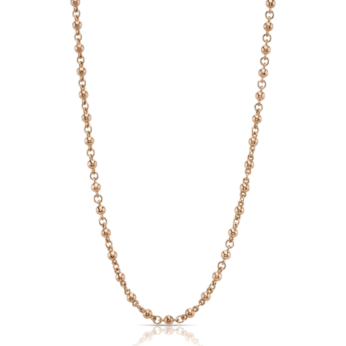 SINGLE STONE ROSARY CHAIN featuring Handcrafted 18K gold round ball chain. Available from 16" to 27". Length shown is 18". Charms sold separately.
