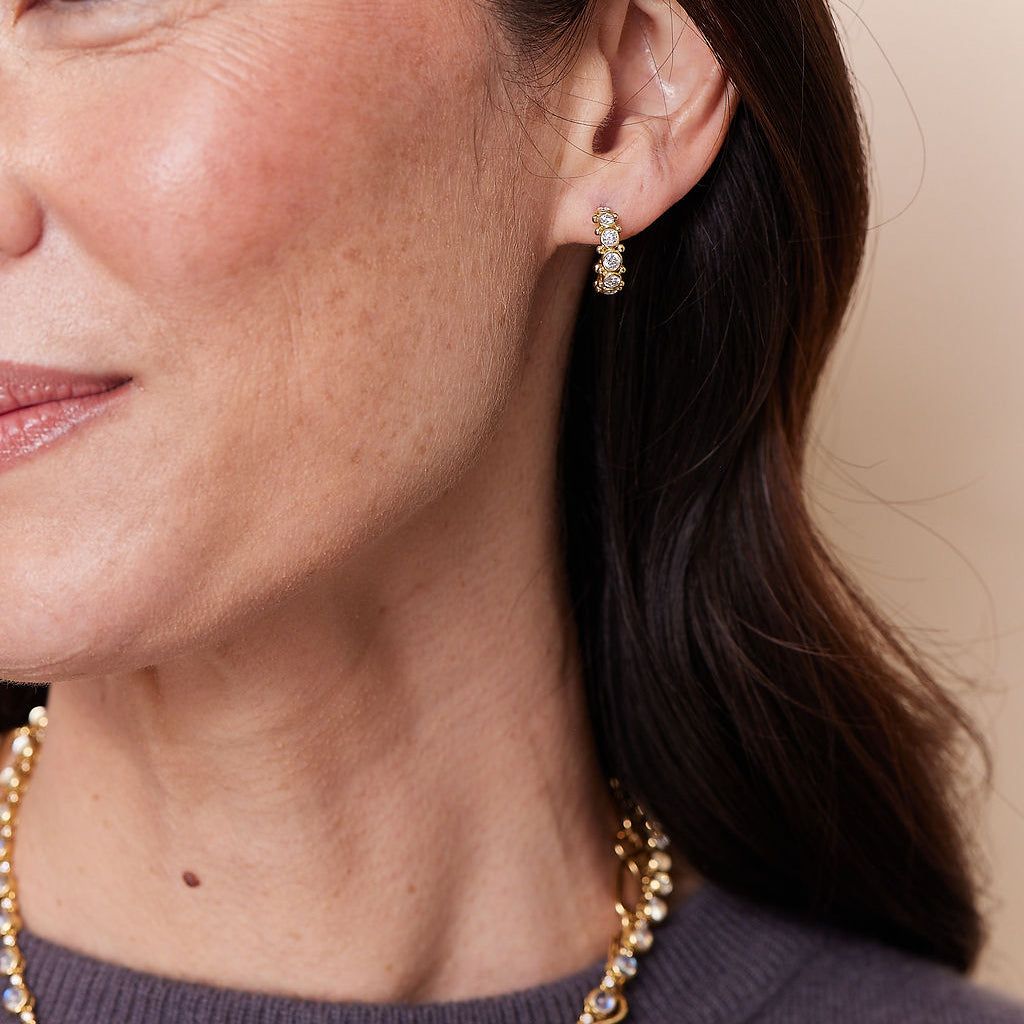 ETERNITY HOOPS WITH DIAMONDS, 18k yellow gold
0.98ctw diamonds
, Earrings, Temple St. Clair