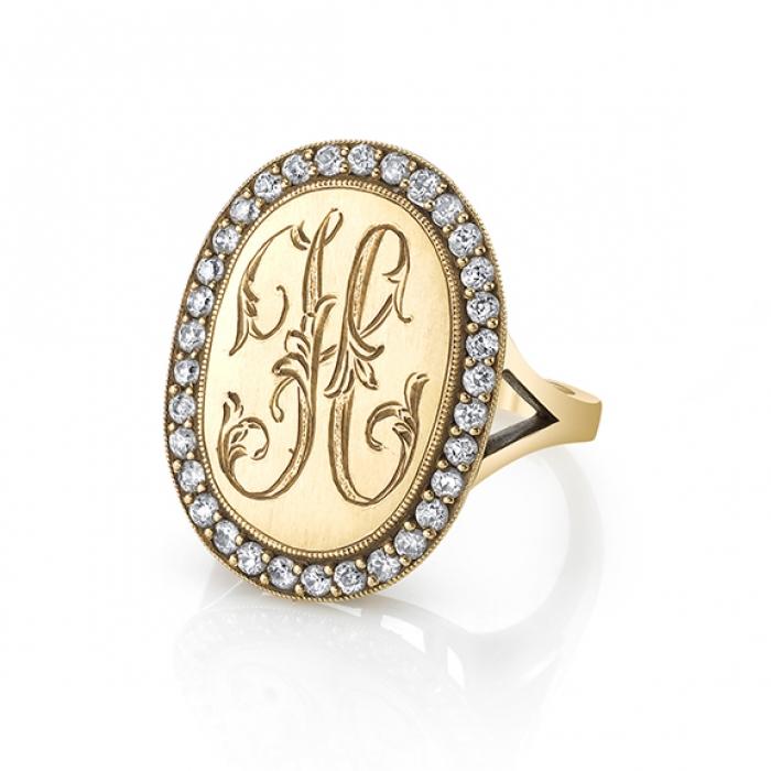 SCOUT WITH DIAMONDS, 18k yellow gold 
0.61tw diamond pavé
 
Size 6 
Complimentary engraving included 
Made in Los Angeles 
, Ring, ANABEL HIGGINS JEWELRY