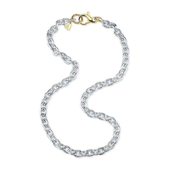 MEGAN CHAIN WITH GOLD CLASP, Sterling silver and 18k yellow gold 
Made in Los Angeles 
, Necklace, ANABEL HIGGINS JEWELRY