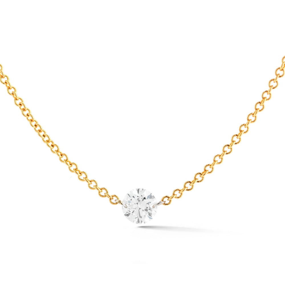 HADID DIAMOND SOLO NECKLACE, 18k yellow gold 
0.47ct diamond 
18 inches in length with adjustable clasp 
Made in New York 
Final sale  
, Necklace, ARESA NEW YORK