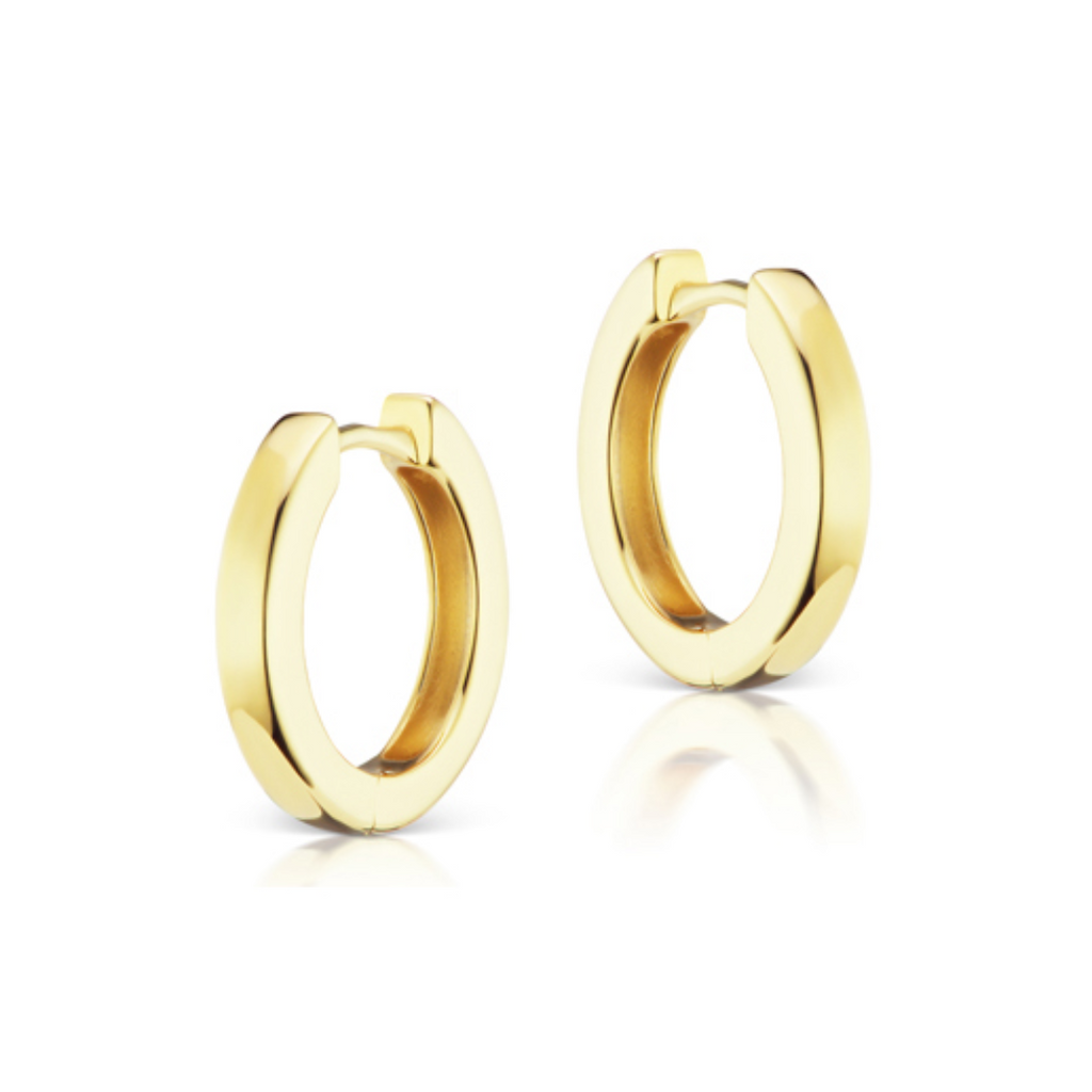 JANE TAYLOR CIRQUE FLAT WIRE GOLD HOOPS, 14k yellow gold 
, Earrings, Jane Taylor