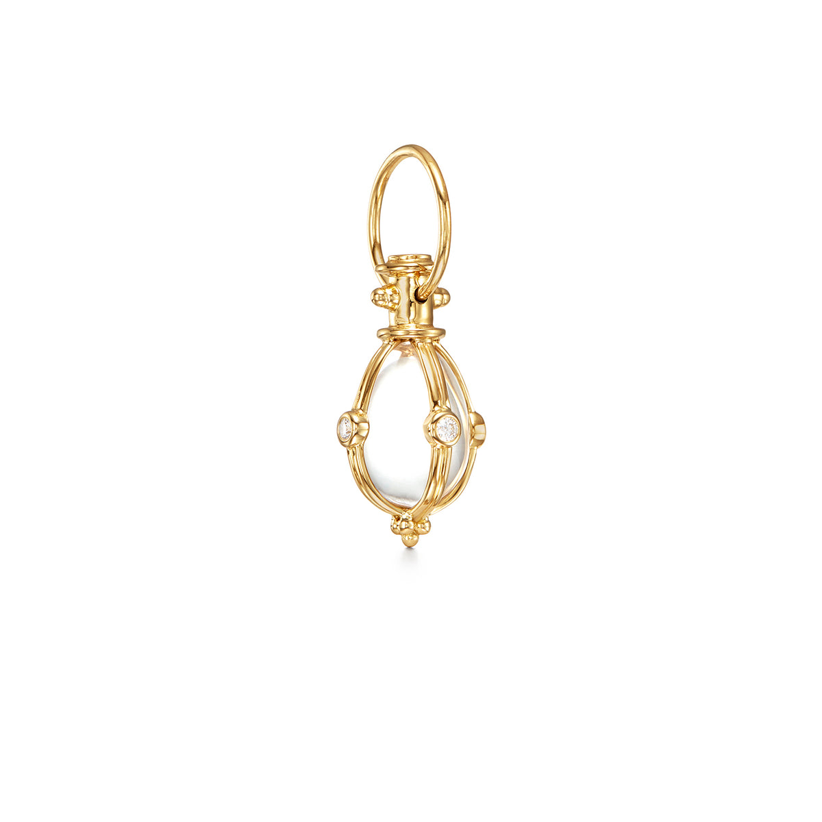 SMALL CLASSIC AMULET WITH DIAMONDS, 18k yellow gold
Natural rock crystal
0.24ctw diamond accents
, Pendant, Temple St. Clair