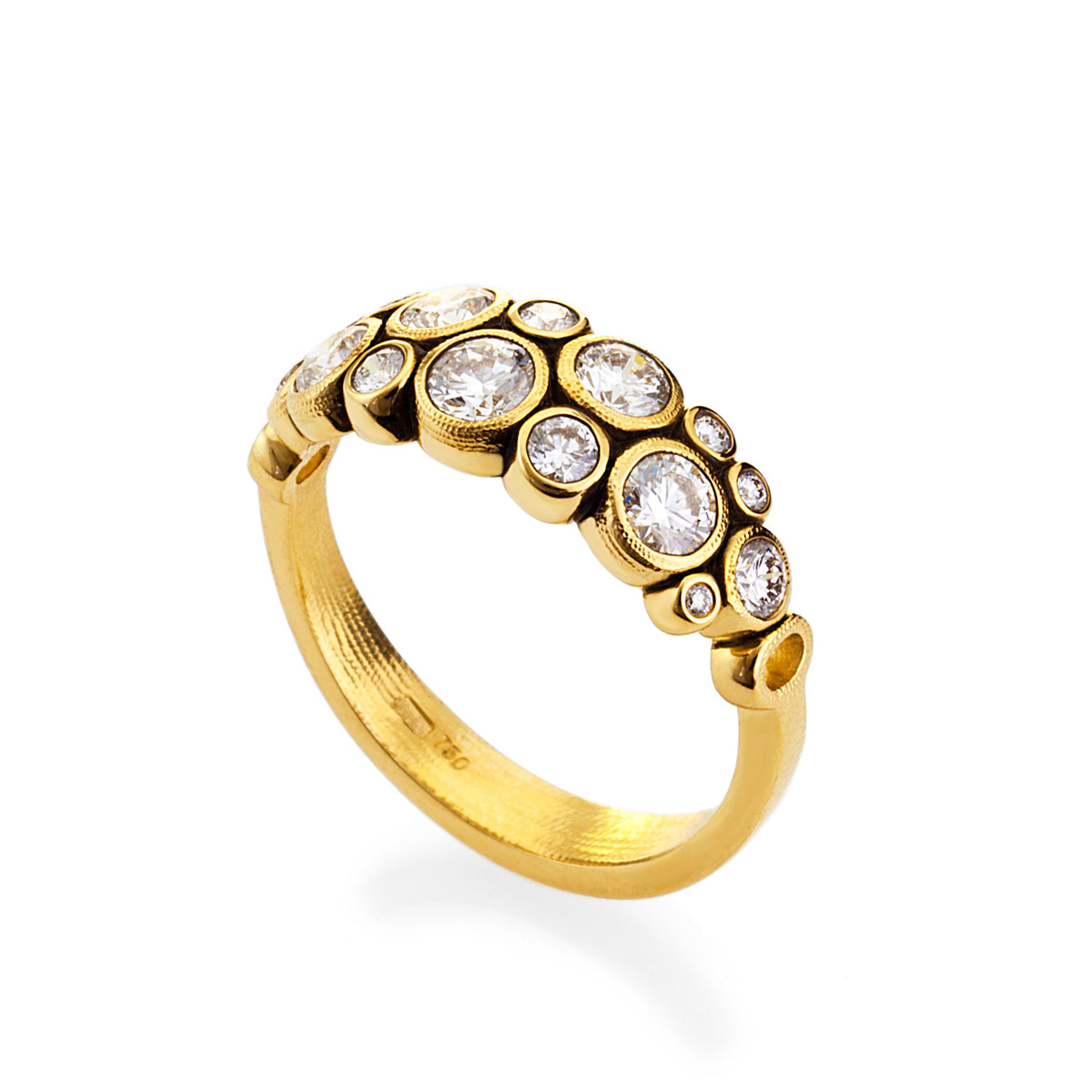 DIAMOND ORCHARD BAND, 18k yellow gold
0.95ctw Brilliant cut diamonds
Made in New York
, Band, Alex Sepkus