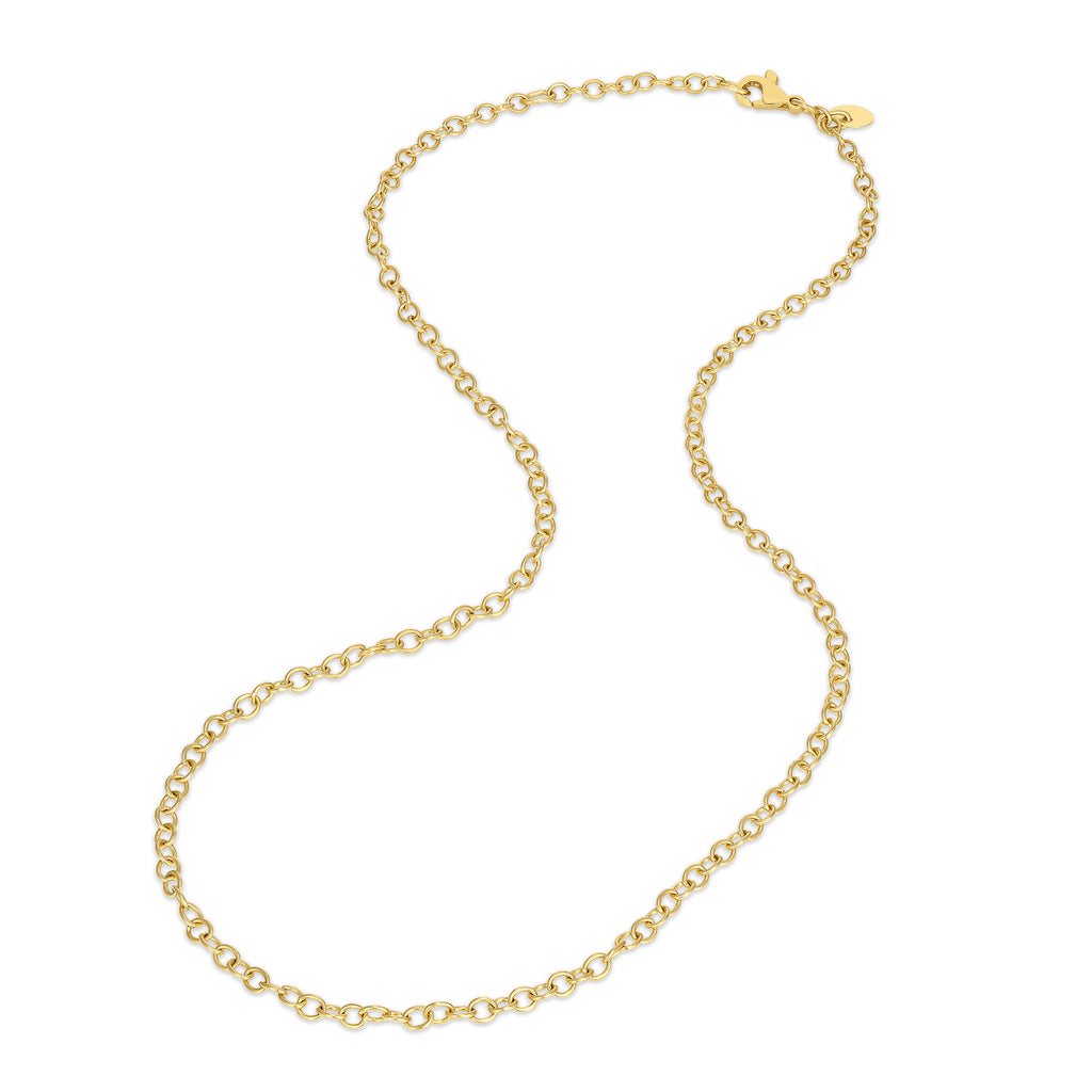 MINI OVAL LINK CHAIN, 22k yellow gold   
18 inches in length   
Hand-forged oval links 
Made in New York 
, Necklace, Stephanie Albertson
