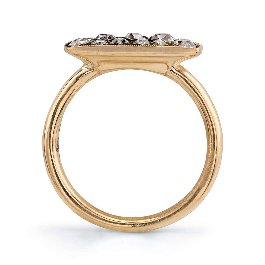 SINGLE STONE MILO COBBLESTONE RING RING featuring 0.95ctw various old cut and round brilliant cut diamonds set in a handcrafted 18K yellow gold mounting. Price may vary according to total diamond weight. *Cobblestone pattern may vary from piece to piece