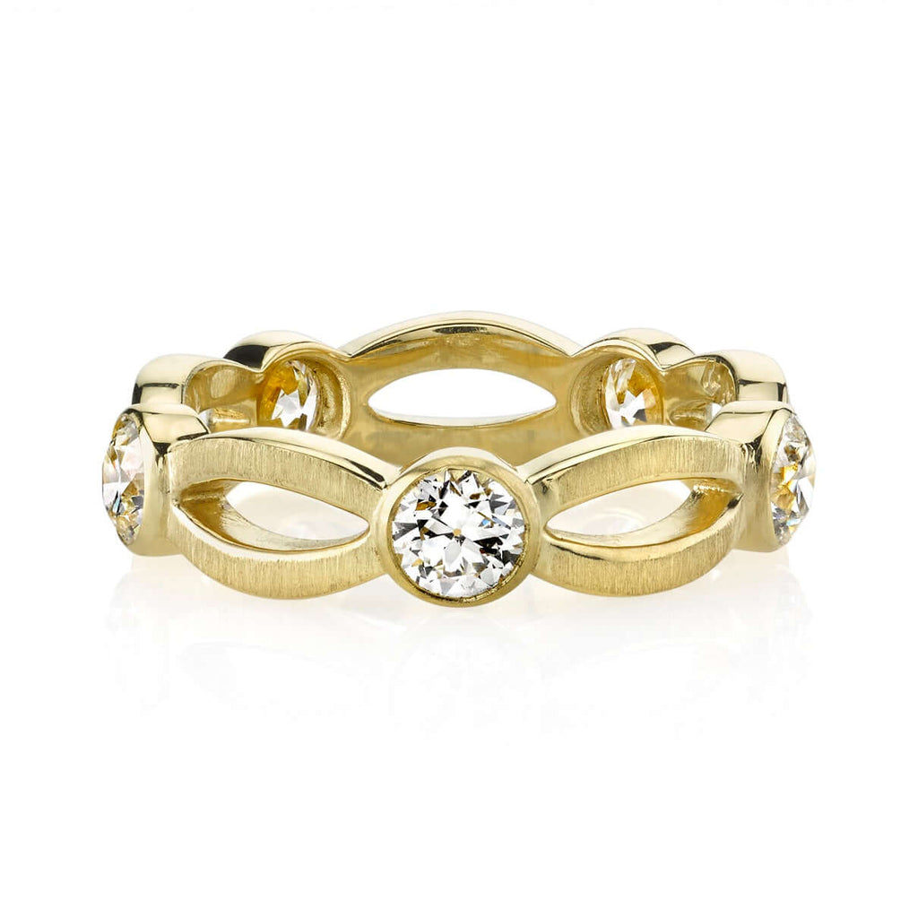 SINGLE STONE COCO BAND | 1.26ctw G-H/VS-SI old European cut diamonds bezel set in a handcrafted 18K yellow gold band. Approximate band width 5mm. Band is currently a size 6.