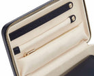 MARIA MEDIUM ZIP CASE, Material: Leather 
Storage: 1 earring tab, 1 ring tab, 1 zip pocket, double multi-purpose zip pouch with 4 storage compartments, 3 snap-on necklace hooks with pocket. 
LusterLoc™: Allows the fabric lining the inside of your jewellery cases to absorb the hostile gases known to cause tarnishing. Under typical storage conditions, it can prevent tarnishing for up to 35 years 

, Gifts, WOLF DESIGNS, INC