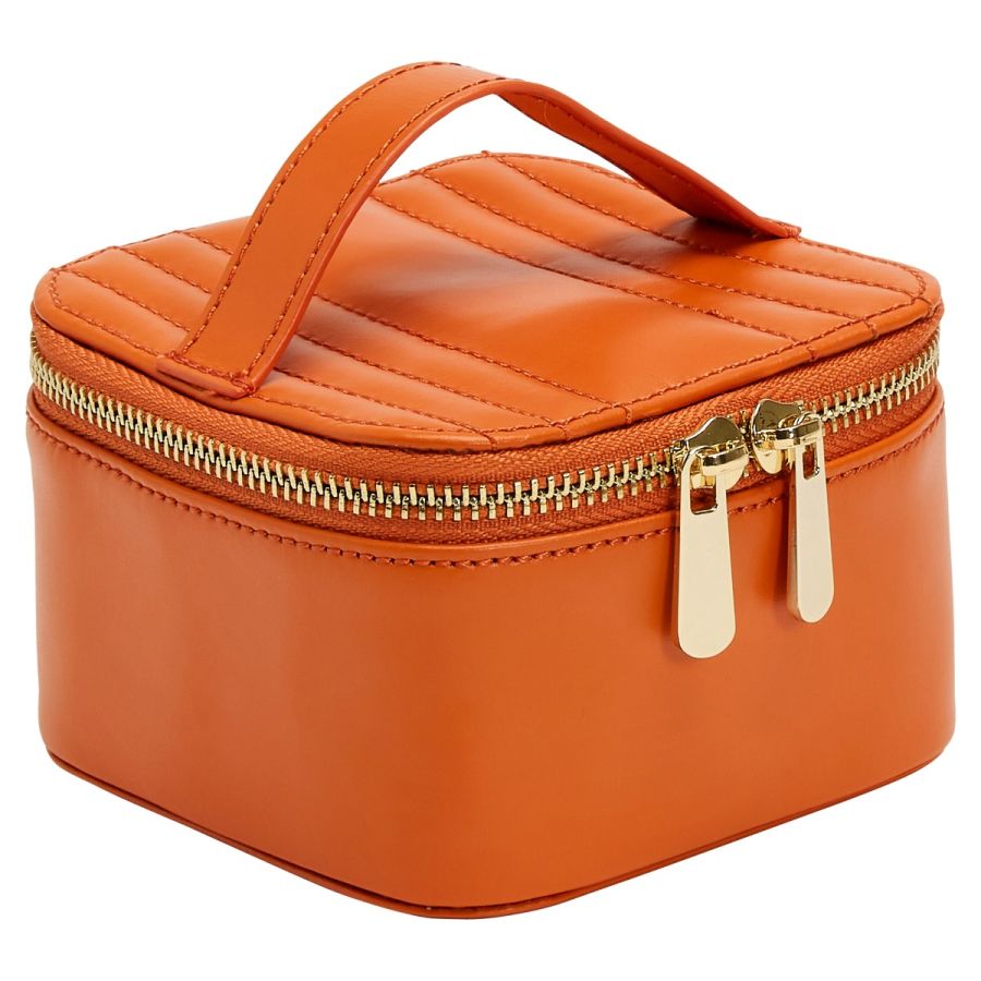 MARIA ZIP JEWELRY CUBE - TANGERINE, Storage: 1 ring bar, 1 earring bar, 5 zip compartments LusterLoc™: Allows the fabric lining the inside of your jewellery cases to absorb the hostile gases known to cause tarnishing. Under typical storage conditions, it