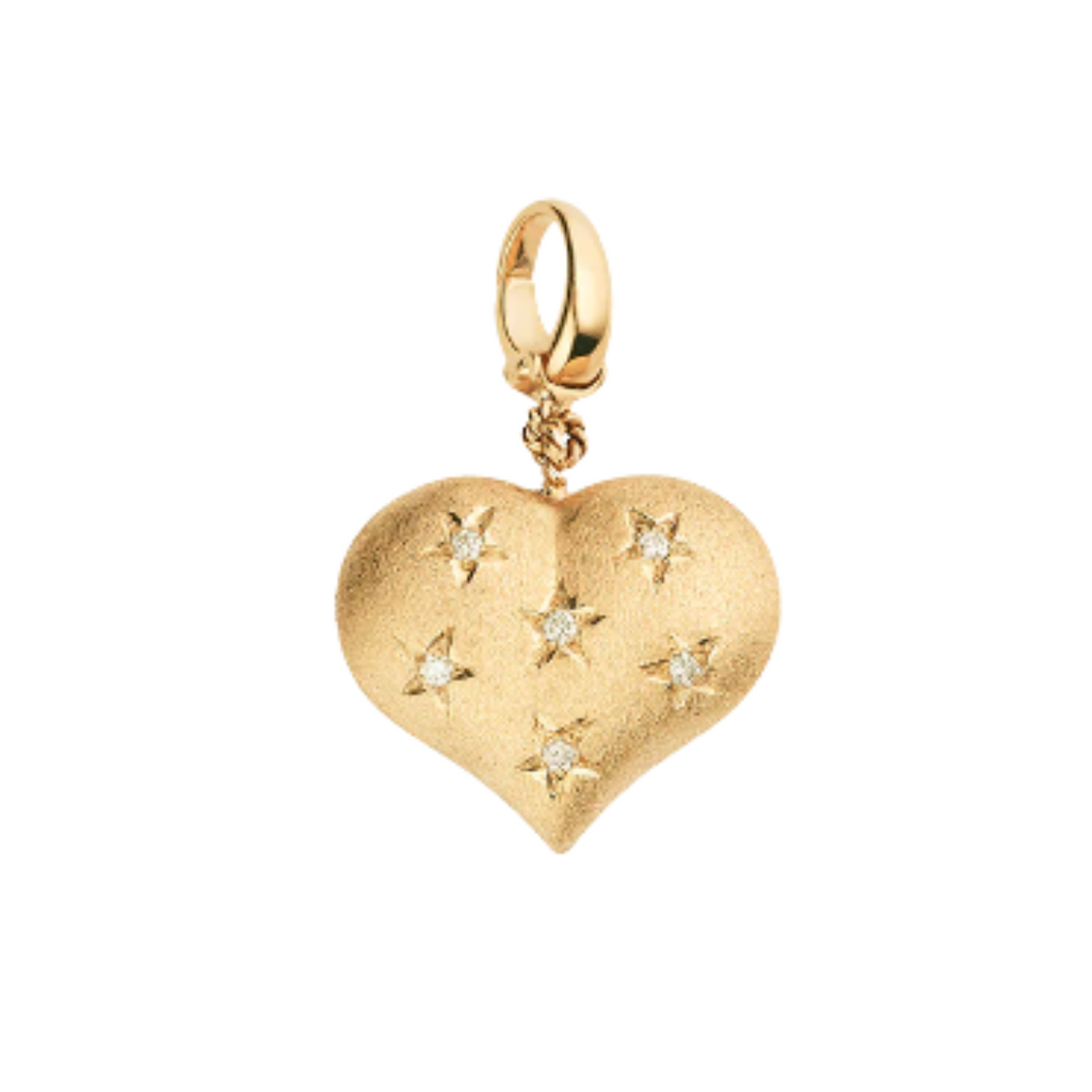 HEART COCO CHARM WITH DIAMONDS, 14K yellow gold 
Diamonds 
Weight : 3.8gr 
, CHARMS, MARIE LICHTENBERG