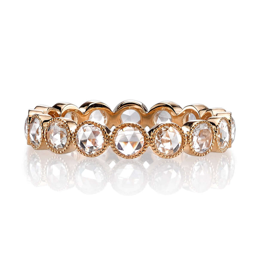 SINGLE STONE MEDIUM ROSE CUT GABBY BAND | Approximately 1.20ctw G-H/VS-SI rose cut diamonds bezel set in a handcrafted eternity band. Approximate band with 3.6mm. Please inquire for additional customization.