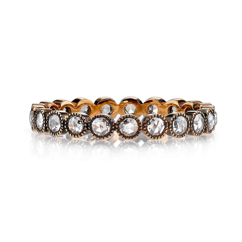 SINGLE STONE SMALL ROSE CUT GABBY BAND | Approximately 0.45ctw G-H/VS-SI Rose cut diamonds bezel set in a handcrafted eternity band. Approximate band with 2.9mm. Please inquire for additional customization.