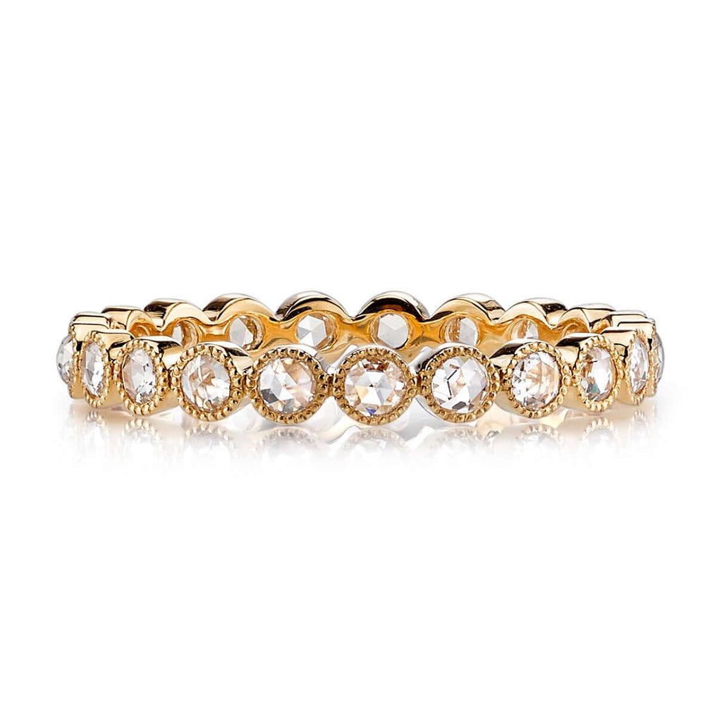 SINGLE STONE SMALL ROSE CUT GABBY BAND | Approximately 0.45ctw G-H/VS-SI Rose cut diamonds bezel set in a handcrafted eternity band. Approximate band with 2.9mm. Please inquire for additional customization.