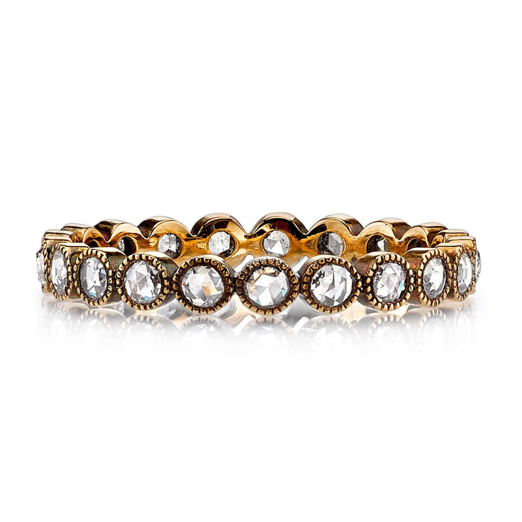 SINGLE STONE SMALL ROSE CUT GABBY BAND | Approximately 0.45ctw G-H/VS-SI Rose cut diamonds bezel set in a handcrafted eternity band. Approximate band with 2.9mm. Please inquire for additional customization.