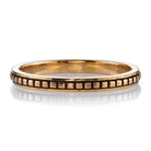 SINGLE STONE BARDOT BAND | Handcrafted oxidized 18K gold square beaded band. Approximate band width 2.2mm. Please inquire for additional customization.