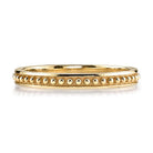 SINGLE STONE BRINLY BAND | Handcrafted 18K gold beaded band. Approximate band width 2.2mm. Please inquire for additional customization.