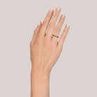 SINGLE STONE BRINLY WITH OXIDATION BAND | Handcrafted oxidized 18K gold beaded band. Approximate band width 2.2mm. Please inquire for additional customization.