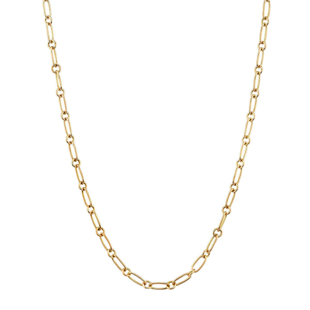 SINGLE STONE MINI LO CHAIN featuring Handcrafted 18K yellow gold oval and round link chain. Chain measures 17". Charms sold separately.