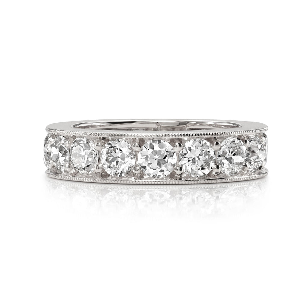 SINGLE STONE CARMELA LARGE BAND | Approximately 3.30-3.80ctw G-H/VS old European cut diamonds channel set in a handcrafted eternity band. Approximate band width 4.9mm. Please inquire for additional customization.