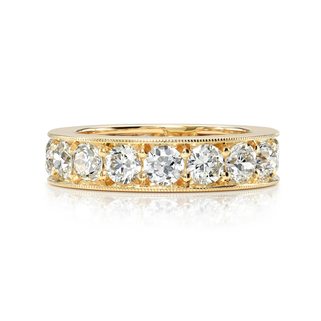 SINGLE STONE CARMELA LARGE BAND | Approximately 3.30-3.80ctw G-H/VS old European cut diamonds channel set in a handcrafted eternity band. Approximate band width 4.9mm. Please inquire for additional customization.