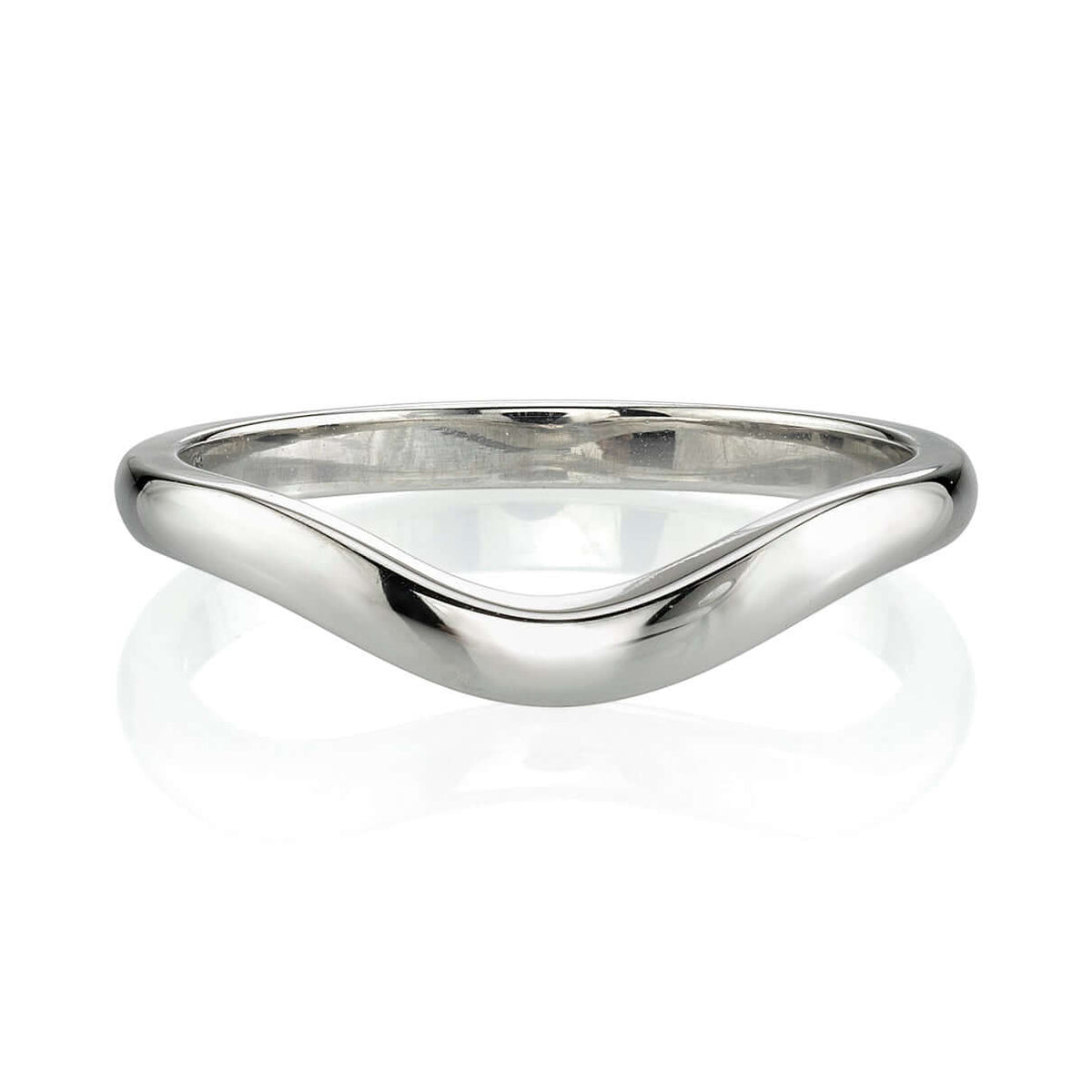 SINGLE STONE GRACE BAND | 2mm handcrafted polished curved band. Please inquire for additional customization.