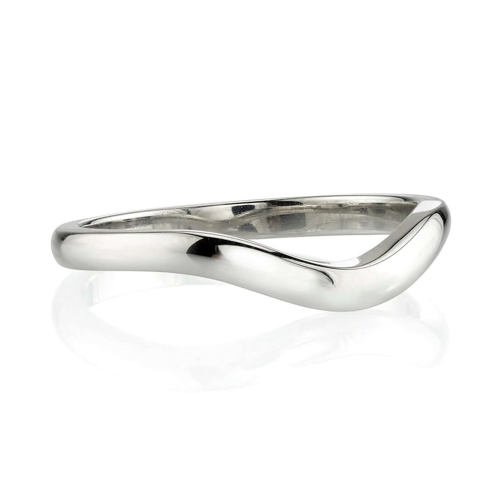 SINGLE STONE GRACE BAND | 2mm handcrafted polished curved band. Please inquire for additional customization.