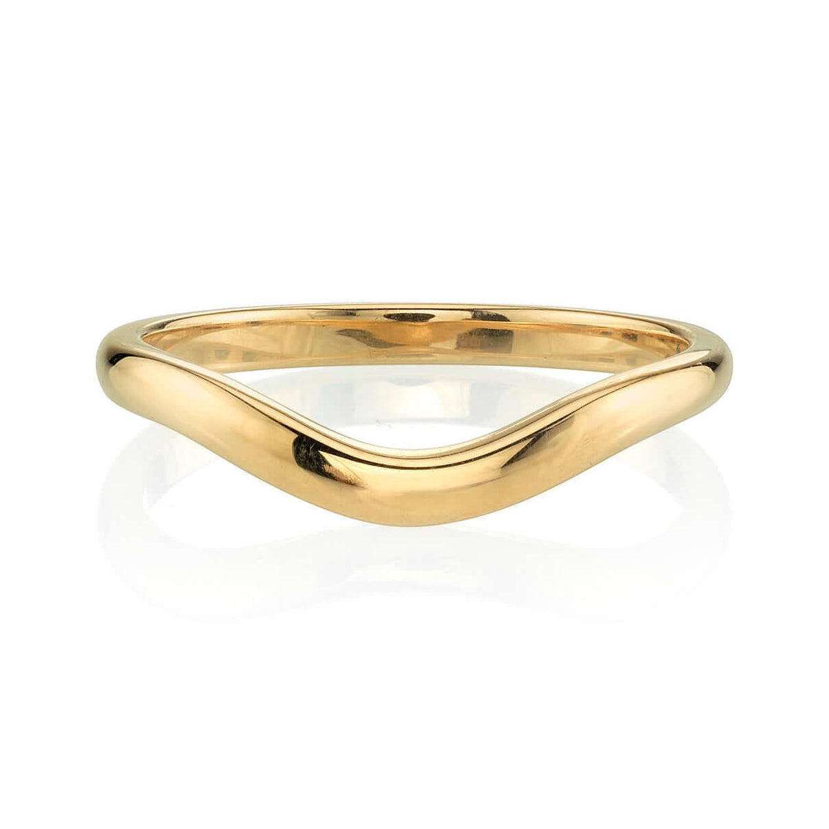 SINGLE STONE GRACE BAND | 2mm handcrafted polished curved band. Please inquire for additional customization.