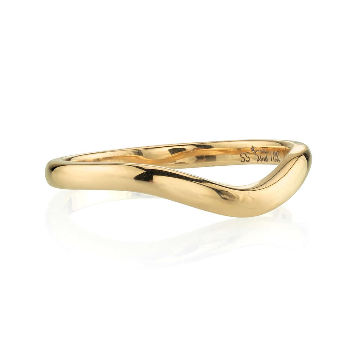 SINGLE STONE GRACE BAND | 2mm handcrafted polished curved band. Please inquire for additional customization.