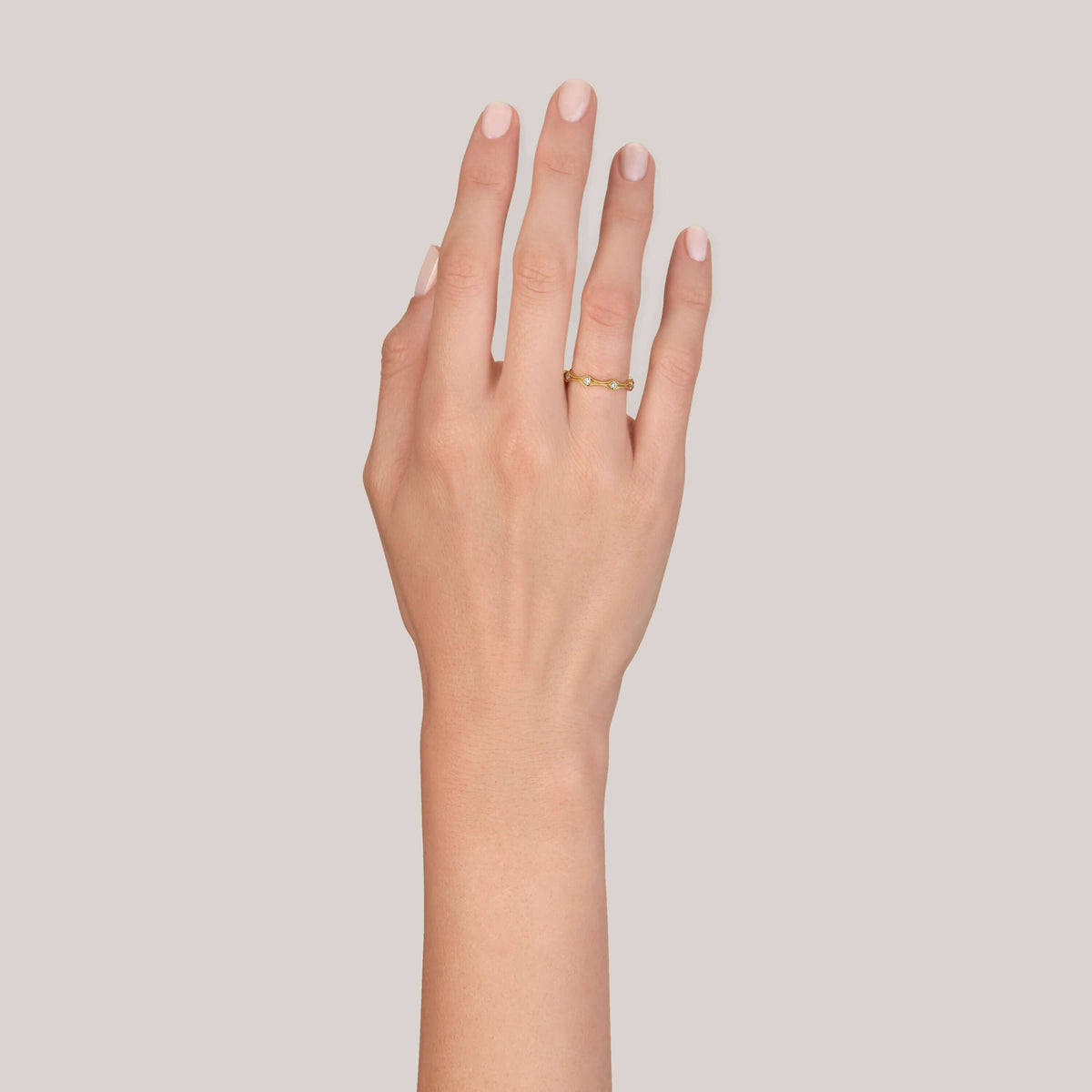 SINGLE STONE DIANA BAND | Approximately 0.50ctw old European cut diamonds set in a handcrafted eternity band. Approximate band width 3mm. Please inquire for additional customization.
