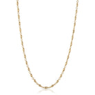 SINGLE STONE DOROTHY NECKLACE featuring Handcrafted 18K yellow gold oval rosary bead necklace. Necklace measures 17".