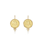 ANGEL EARRINGS, 18k yellow gold  
0.09tw diamonds 
, Earrings, Temple St. Clair