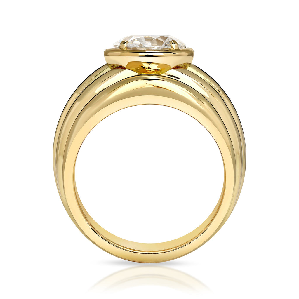SINGLE STONE ELENI RING featuring 2.02ct J/SI1 GIA certified old European cut diamond prong set in a handcrafted 18K yellow gold mounting.
