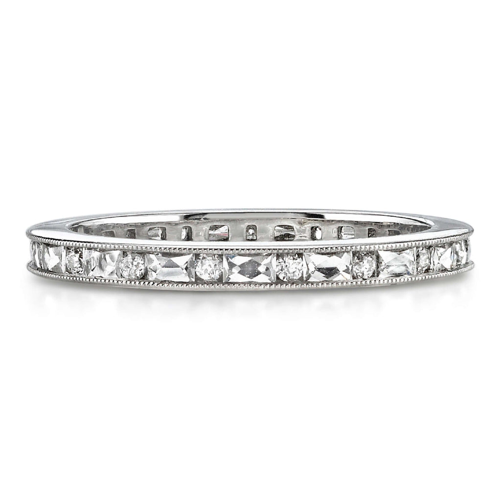 SINGLE STONE MICHELLE BAND | Approximately 0.65ctw French cut and old European cut diamonds set in a handcrafted channel set eternity band. ﻿Approximate band width 2.1mm. All of our jewelry is individually made to order in Los Angeles, please allow 6-8 we