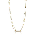 SINGLE STONE HUNTLEY featuring Handcrafted 18K yellow gold large paperclip and round link necklace. Charms sold separately. Necklace measures 20.5" Price does not include charms.