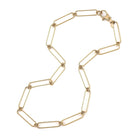 SINGLE STONE HUNTLEY featuring Handcrafted 18K yellow gold large paperclip and round link necklace. Charms sold separately. Necklace measures 20.5" Price does not include charms.
