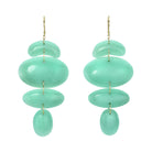 OVAL TOTEM CHRYSOPRASE EARRINGS, 18k yellow gold 
Hand-cut chrysoprase 
Assembled in New York, Earrings, Ten Thousand Things